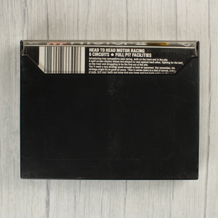 Pitstop II Commodore 64 játék tok hátoldala