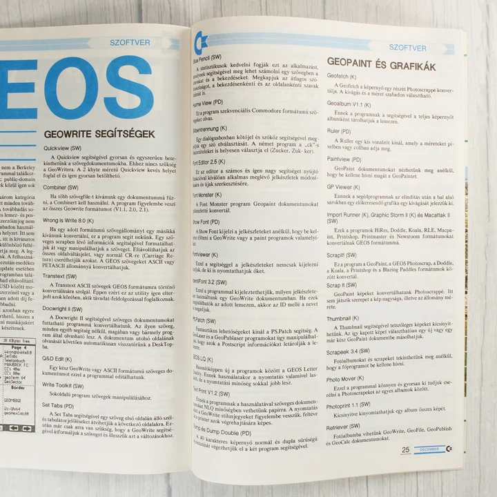 Commodore újság szoftver rovat A Commodore újság belső oldalai szoftverleírásokkal.
