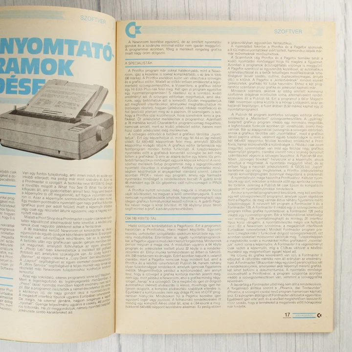 Commodore újság szoftver rovat A Commodore újság szoftverismertető oldala szöveges tartalommal.