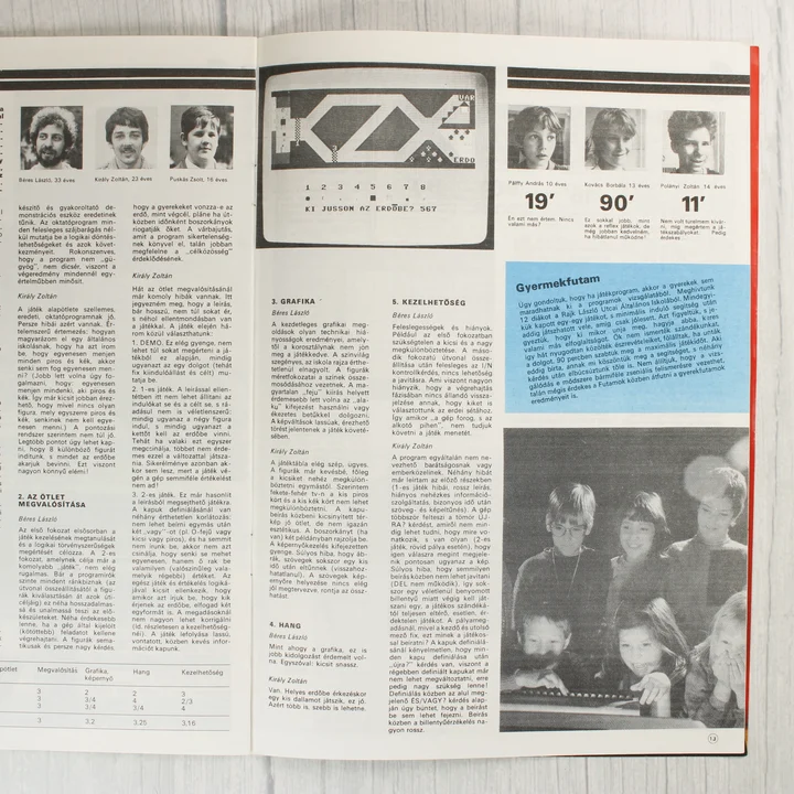 A Commodore újság belső oldala játékismertetővel