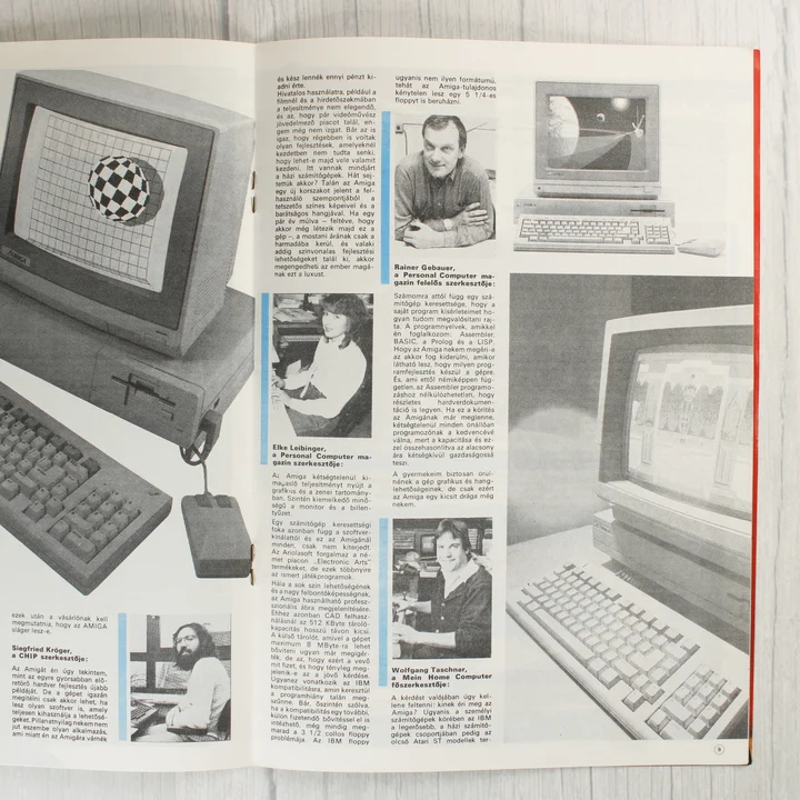 A Commodore újság belső oldala Amiga számítógép ismertetővel