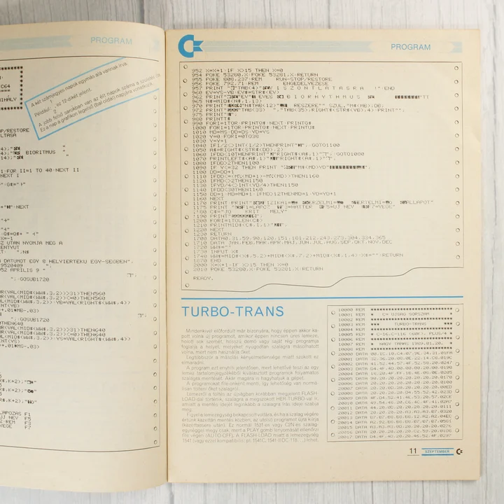A Commodore újság Turbo-Trans leírása és programkódja