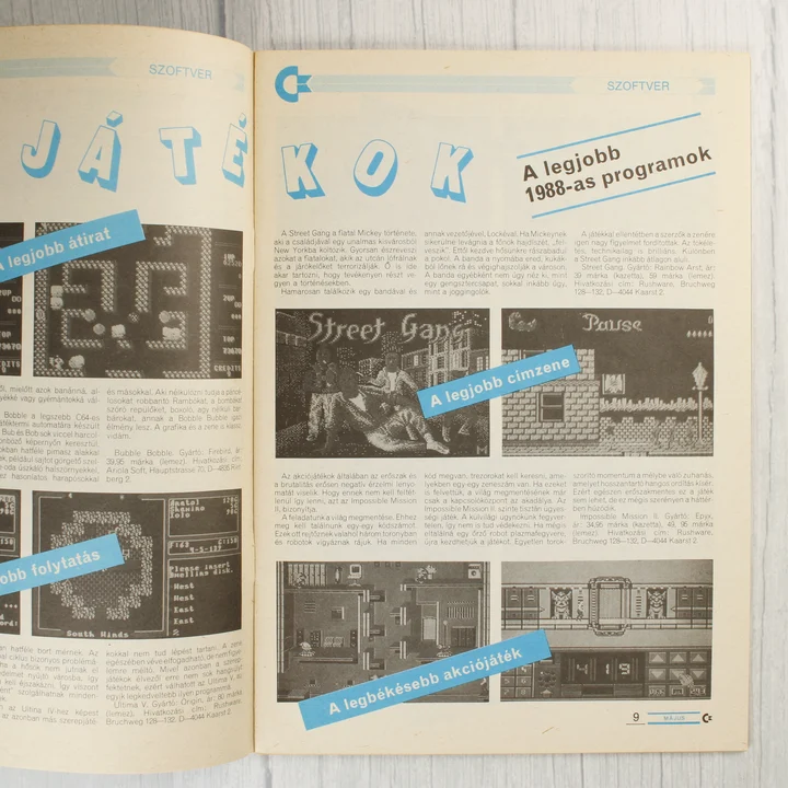 A magazin belső oldalai videójáték bemutatókkal