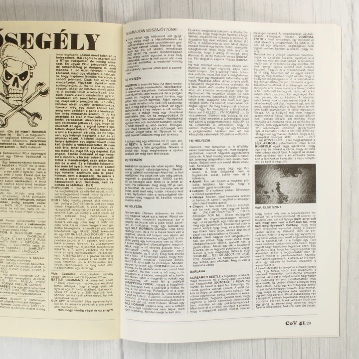 Commodore Világ tartalom A Commodore Világ magazin egy másik belső oldalpárja