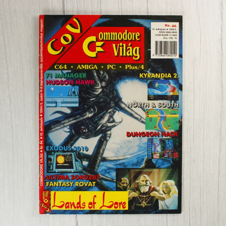 A Commodore Világ magazin 44. számának színes borítója