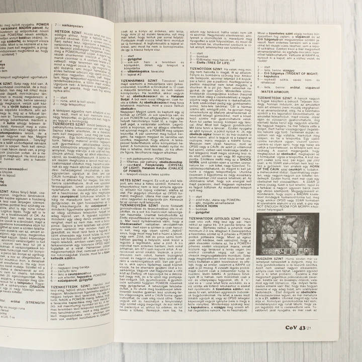 Commodore Világ játékleírás A magazin egy másik belső oldala végigjátszással