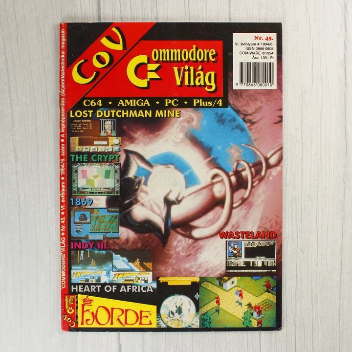 Commodore Világ 45. szám borító A Commodore Világ magazin 45. számának színes borítója