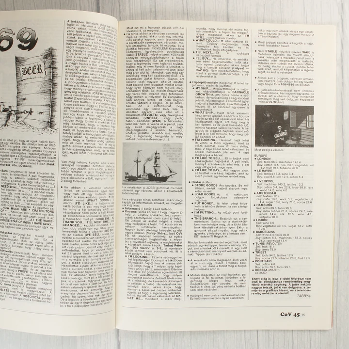 Commodore Világ szöveges oldal A Commodore Világ magazin egy másik belső oldala szöveggel