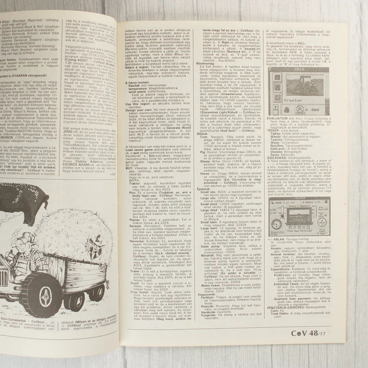 A magazin belső oldala SimCity 2000 leírással