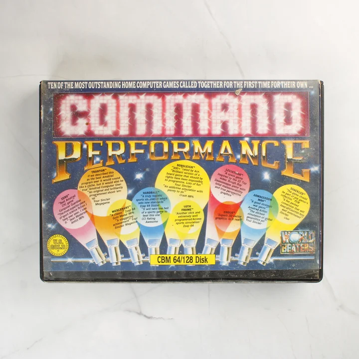 Command Performance C64 videójáték gyűjtemény elölnézete