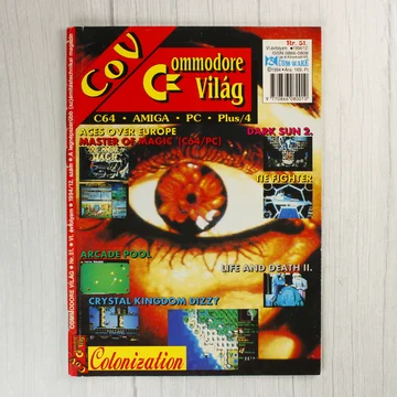 A Commodore Világ magazin 1994. decemberi számának borítója egy nagy szemmel