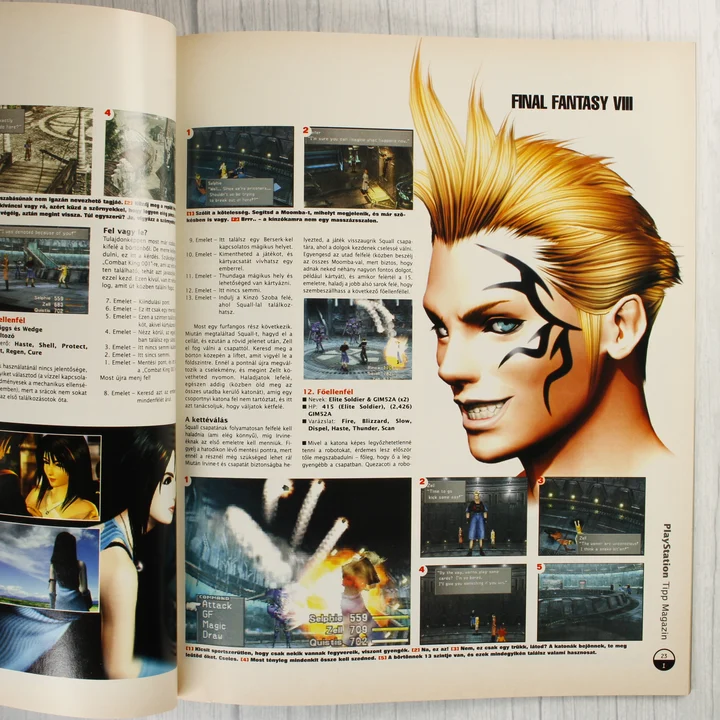 A PlayStation Tipp magazin belső oldalai a Final Fantasy VIII végigjátszásával.