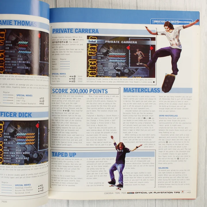 PlayStation Tips belső oldal A PlayStation Tips magazin belső oldala Tony Hawk's Pro Skater útmutatóval