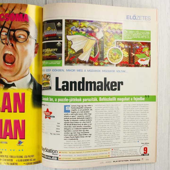 A magazin belső oldala a Landmaker játék előzetesével.