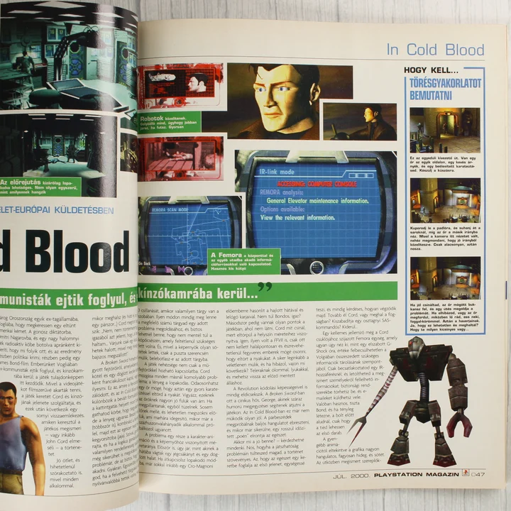 A PlayStation Magazin belső oldala az In Cold Blood játék bemutatójával.