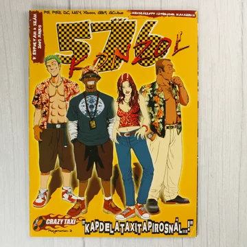 Az 576 Konzol magazin 2001. júniusi számának borítója Crazy Taxi karakterekkel.
