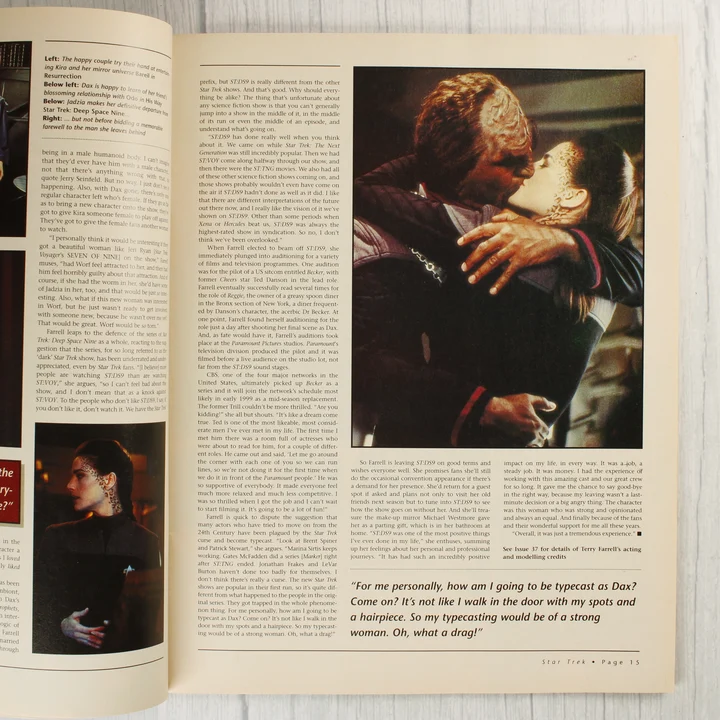 Interjú Terry Farrell színésznővel a magazin belső oldalán