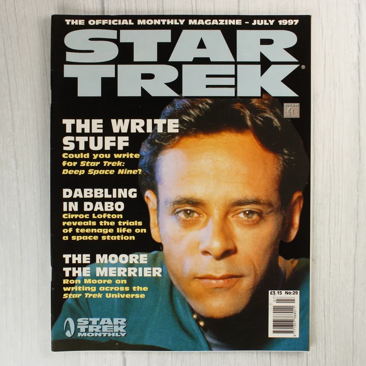 A Star Trek Monthly magazin 1997. júliusi számának címlapja Dr. Bashir fotójával.