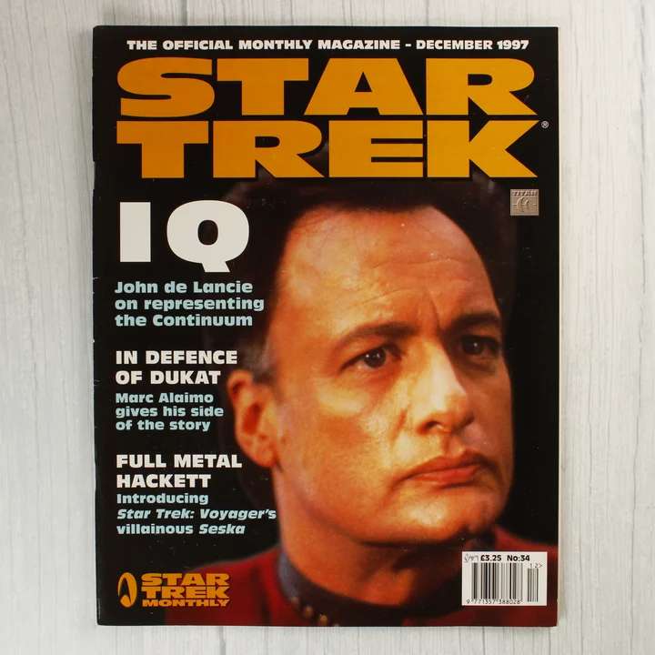 Star Trek Monthly 1997 december címlap A Star Trek Monthly magazin 1997. decemberi számának címlapja John de Lancie portréjával.