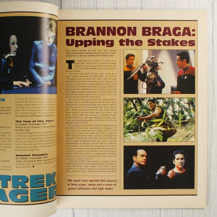 Star Trek magazin belső oldal A magazin belső oldala Brannon Braga interjúval és Voyager jelenetfotókkal.