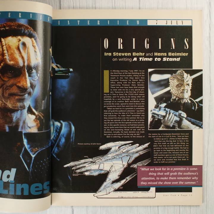 Star Trek Monthly DS9 írók interjú A magazin belső oldala a Deep Space Nine íróival készült interjúval.