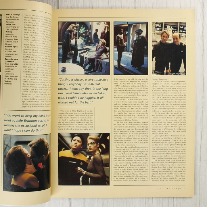 Star Trek Monthly belső cikkek A magazin belső oldala több kisebb jelenetfotóval a Star Trek sorozatból és kísérőszöveggel.