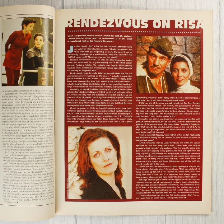 A Star Trek magazin Rendezvous on Risa című cikke Jennifer Hetrick fotóival.