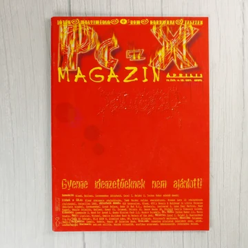 A PC-X magazin 1997. áprilisi számának vörös borítója lángoló feliratokkal.