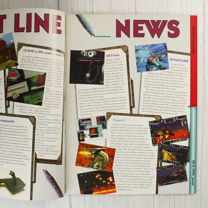 PC-X magazin belső oldalak A PC-X magazin belső oldalai hírekkel és játékismertetőkkel.