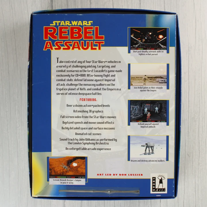 Star Wars Rebel Assault játékdoboz hátoldala