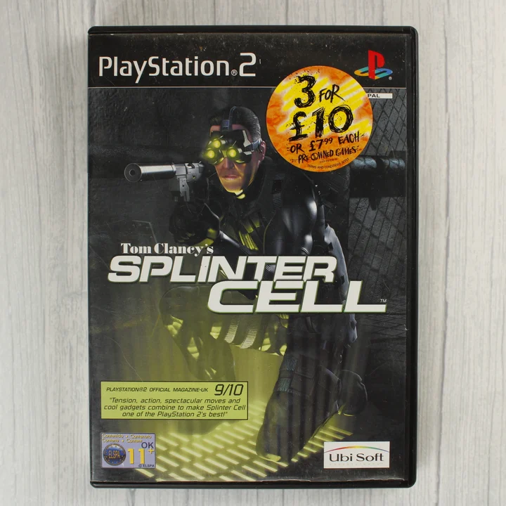 Tom Clancy's Splinter Cell PlayStation 2 játék előlapja