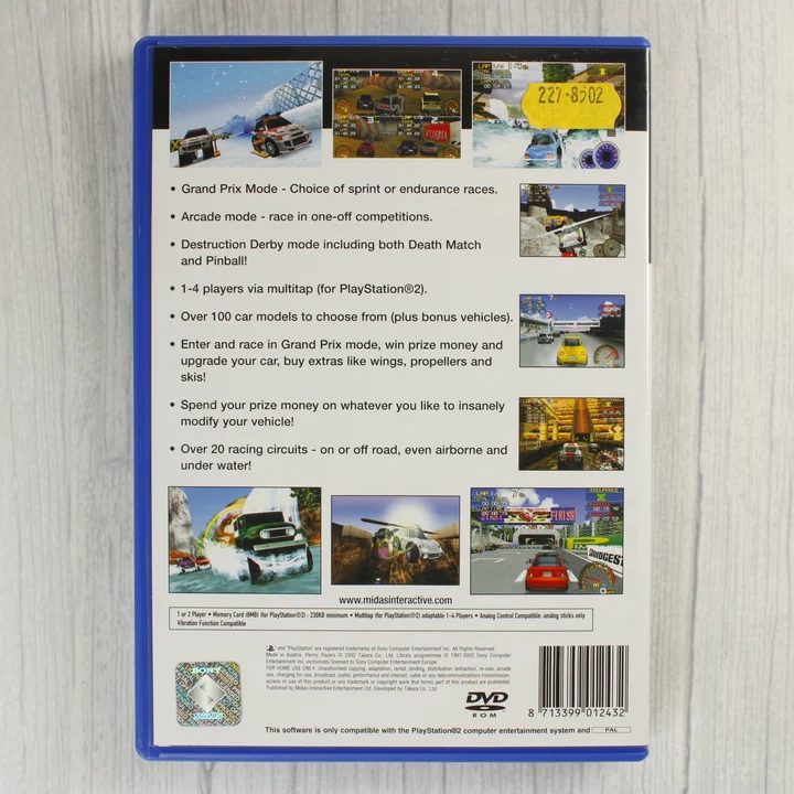 Penny Racers PlayStation 2 játék hátoldala