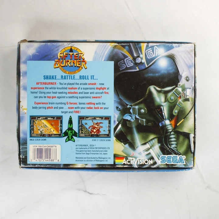 After Burner C64 doboz hátlap After Burner Commodore 64 doboz hátoldala