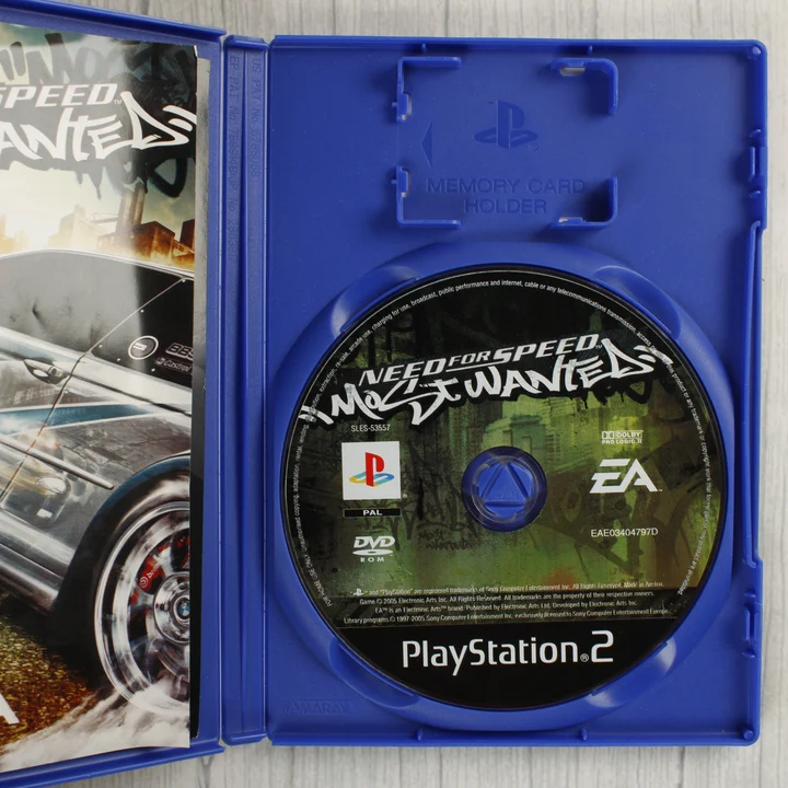 Need for Speed Most Wanted PlayStation 2 nyitott tok és lemez