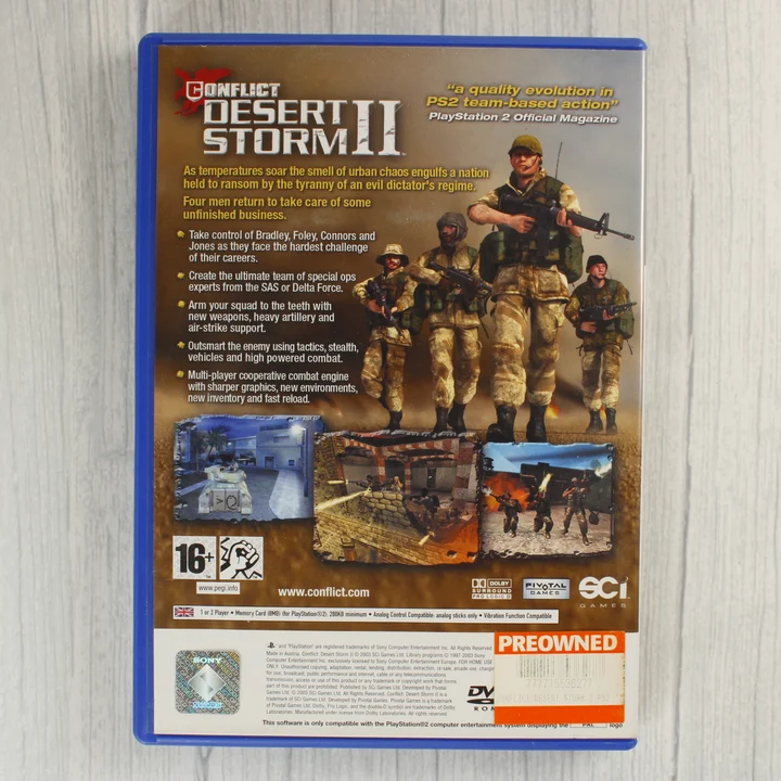 Conflict Desert Storm II PlayStation 2 játék hátlapja