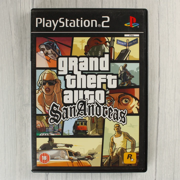 GTA San Andreas PS2 borító Grand Theft Auto San Andreas PlayStation 2 játék elülső borítója