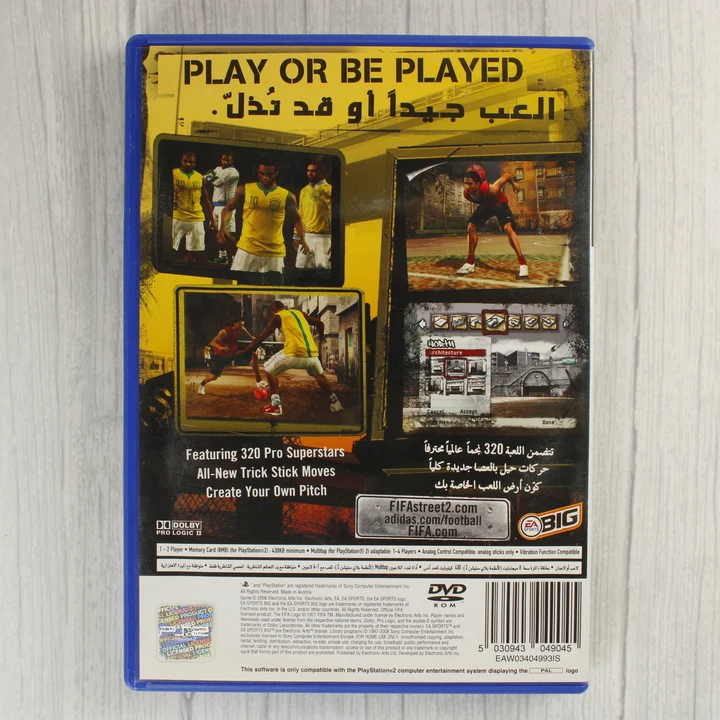FIFA Street 2 PS2 hátlap FIFA Street 2 PlayStation 2 játék hátlapja