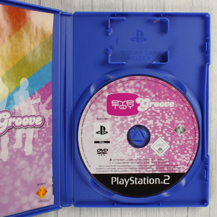 EyeToy Groove PS2 lemez EyeToy Groove nyitott tok és lemez