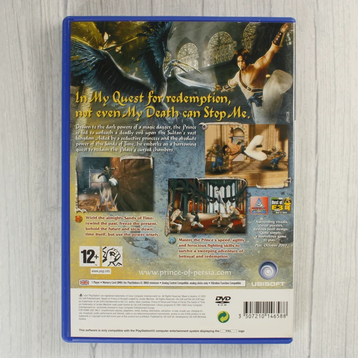 Prince of Persia: The Sands of Time PS2 játék hátlapja