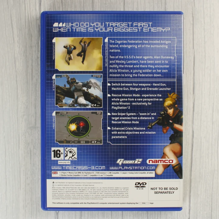 Time Crisis 3 PlayStation 2 játék hátlapja