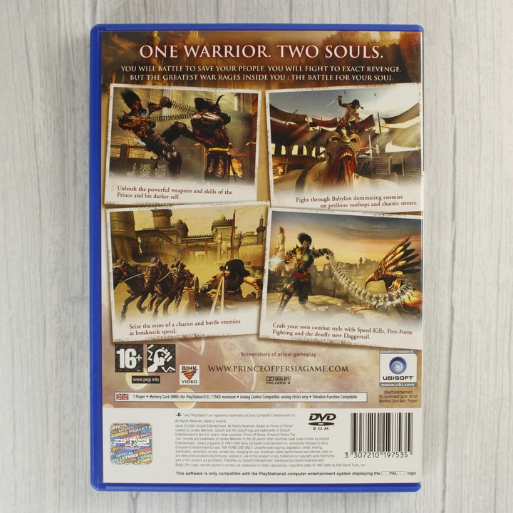 Prince of Persia: The Two Thrones PS2 játék hátoldala