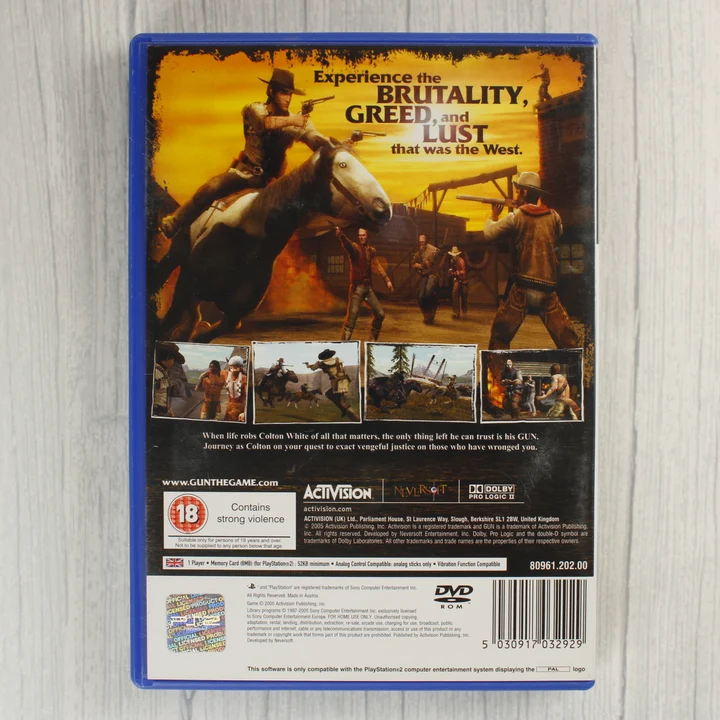 Gun PS2 hátlap Gun PlayStation 2 játék hátlapja leírással és képekkel