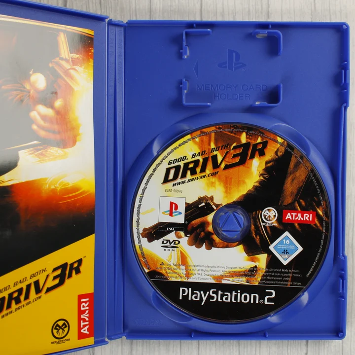 Driv3r PS2 lemez Nyitott Driv3r PlayStation 2 tok a lemezzel