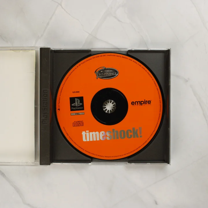 Pro Pinball Timeshock PlayStation játéklemez a nyitott tokban