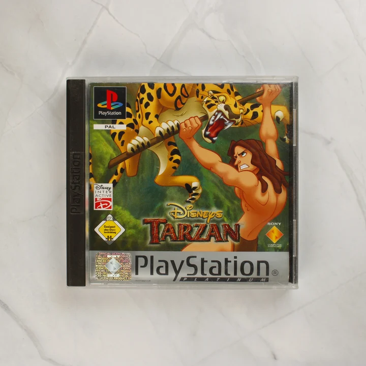 Disney's Tarzan PlayStation Platinum videójáték elölnézete a tokban