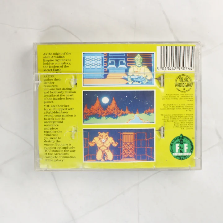 Rebel Planet Commodore 64 videójáték tokjának hátoldala