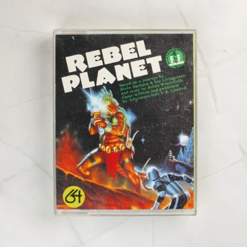 Rebel Planet Commodore 64 videójáték kazetta tokja elölről