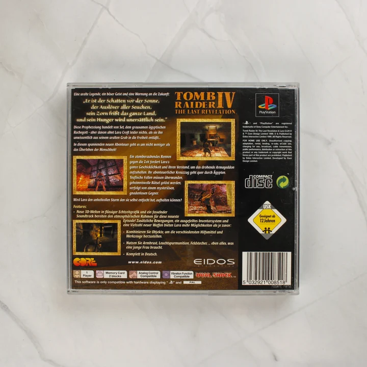 Tomb Raider IV: The Last Revelation PlayStation játék hátlapja