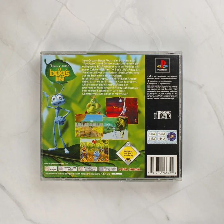 A Bug's Life PlayStation játék tokja hátulról