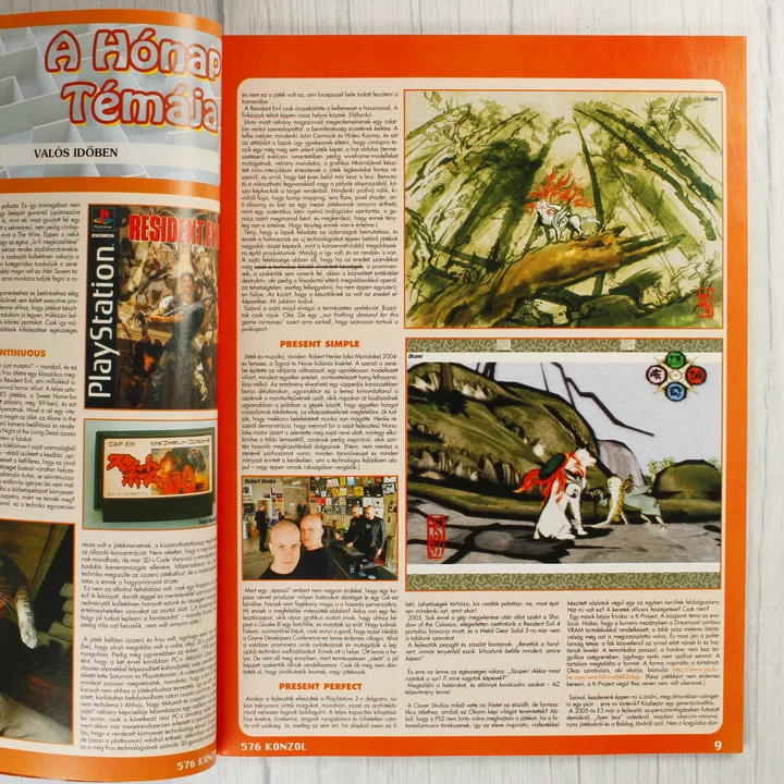 Az 576 Konzol magazin belső oldalai az Okami játék ismertetőjével.